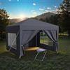 Kidsgigglz Gazebo 3x3, Tenda Impermeabile, Tendone Con Pareti Laterali, Tenda da Giardino Robusta con Picchetti, Gazebo con Corde di Fissaggio, UV50+, Tendoni Esterno per Feste-Matrimonio-Campeggio, Antracite