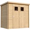 TIMBELA M311+M311G Casetta da Giardino in Legno per Esterni CON PAVIMENTO TRATTATO - L204xL142xA200cm/2.22m2 - Piccola Casetta in Legno, Rimessa Attrezzi, Deposito Bici