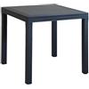 milani home Tavolo da Giardino Quadrato Fisso in Wicker Stampato Antracite Cm 80 X 80 da Esterno Giardino Terrazzo Portico Locale Bar