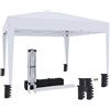 BRICOZONE Gazebo Pieghevole 3 x 3 M Idrorepellente con Struttura in Acciaio Copertura 160 gr/m² e 4 Sacche per Pesi Sacca di Trasporto Chiusura a Fisarmonica per Giardino Campeggio Fiere (Bianco)