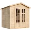 TIMBELA Ufficio in legno da giardino, Capanno multifunzione W233xD222xH233cm, Cabina chiudibile, Home office, Studio TIMBELA M351FB