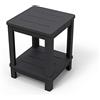 Keter - Tavolino Deluxe con doppio ripiano colore Grafite 40,5x40,5x52 centimetri