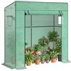 Outsunny Serra da Giardino con Tetto Inclinato, 2 Finestre e Porta Avvolgibili, Serra per Orto con Struttura in Acciaio, Copertura in PE Anti-UV, per Orto Verdure Fiori Piante, 196x77x197 cm, Verde