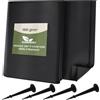 GARDENIX Tessuto non tessuto per erbacce con 50 ancore, 64 m² (3,2 m x 20 m), permeabile all'acqua 150 g/m², nero, resistente ai raggi UV, per aiuole rialzate, protezione dalle erbacce da giardino