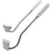 Toyvian Zappetta Manuale Portatile da Giardino in Acciaio Inox, 2 Pezzi | Uso Manuale per Diserbo, Lama Affilata, Design Trapezoidale e Mezzaluna, per Terreno e Vasi