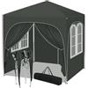WOLTU Gazebo Pieghevole 2x2m con 4 Pareti Rimovibili - Protezione Solare UPF 50+, Struttura Metallica Anti-Vento, 3 Regolazioni Altezza, Tendone da Giardino/Campeggio/Spiaggia - Grigio