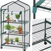 tectake® Serra da Giardino con Telaio in Acciaio, Serra da Esterno con 3 Piani di Appoggio, Griglia in Metallo, Pellicola in PVC, Comoda Porta di Accesso, Trasportabile, 69x49x133 cm