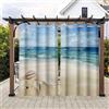 Hiseng Tende Gazebo per Esterno Impermeabili, Motivo Vista Mare 3D Tenda Oscurante Termica da Esterno 2 Pezzi Tende Idrorepellente per Esterno con Occhielli (137x243cm,Conchiglia)