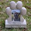 Oniissy Pietra commemorativa a forma di zampa di cane, da giardino, decorazione per tomba con slot per foto, resina resistente alle intemperie per cani e gatti (lapidi per animali domestici)