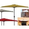 PEBSHOP Ombrellone in Alluminio da Muro Mezzaluna (Colore Grigio)