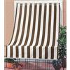 Corredocasa Tenda da Sole a Righe o Tinta Unita per esterno Balcone Veranda Terrazzo terrazzino casa con Anelli e Ganci Tessuto Resistente da Esterno (Marrone, 140L x 300A cm (1 Pannelli))