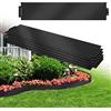 LZQ Bordo per prato zincato, recinzione per aiuole, palizzata per giardino, 5m x 15cm Nero, 5 pezzi Lunghezza: 100cm - Altezza: 15 cm