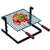 OEM SYSTEMS COMPANY Griglia per barbecue in ferro battuto con manici in legno - 40X40 cm.