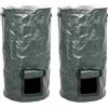 TopHomer 2 sacchetti per rifiuti da giardino, 87 litri, resistenti, con manici, riutilizzabili, per foglie, rifiuti, detriti