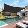 HAOLEI Vela Ombreggiante, Tenda Vela Ombreggiante Rettangolare, Telo Ombreggiante per Serra Antivento, Protezione UV Tenda da Sole, con Kit di Fissaggio, per Esterno/Giardino/Piscina (A-Nero, (200cm*200cm))
