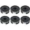 StarRing 3/6/9PCS Bobina di Ricambio e Filo per Decespugliatore Senza Fili per PRTA 20-Li A1, B2, C3, Filo in Nylon 1,6 mm, Lunghezza 4 m Bobina per Decespugliatore (6PCS)