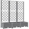 vidaXL Fioriera Giardino e Graticcio Grigio Chiaro 120x40x121,5cm PP
