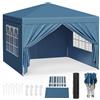 WOLTU Gazebo da Giardino Richiudibile 3x3m Gazebo da Esterno Ferro Regolabile in Altezza Tendone Pieghevole con Telo Idrorepellente, Protezione Solare, Facile Montare Blu