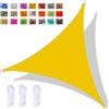 YAOYI Tenda A Vela Triangolare 2x2x2m Vela Ombreggiante Impermeabile, Protezione Raggi UV 98%, per Feste All'aperto in Terrazza Giardino, con Corda, Giallo Fluorescente