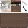 GUOYUYU Telo per Ringhiera Balcone Esterno 80 x 430 cm Tessuto HDPE 185 G/M² Blocco UV Al 95% Ombreggiante per Recinzione Copertura Recinto con Occhielli, Fascette, Funi per Balcone, Marrone