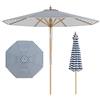 COSTWAY Ombrellone da Giardino 280 cm, Ombrellone Inclinazione Regolabile a 30°, con 8 Stecche, per Spiaggia Piscina Cortile (Binaco+Blu)