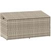 vidaXL Baule da Giardino Grigio Chiaro 110x50x58 cm in Polyrattan, Scatola portaoggetti da Giardino, portaoggetti da Esterno, Scatola portaoggetti da Esterno