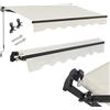 Juskys Tenda da sole 350 x 300 cm - Ombreggiatura terrazza e balcone - Tenda a bracci estensibili con manovella e supporto - Tenda per balconi con protezione solare Tenda a bracci estensibili Beige