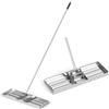 SOARS Rastrello Livellatore per Prato 170 cm, Raschietto Livellatore in Metallo Robusto con Manico Lungo e Spesso, Livellatrice per Terreno, Ghiaia, Orto ed Erbacce da Giardino (75 x 25 cm, Argento)