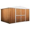 Notek Box in Acciaio Zincato Casetta da Giardino in Lamiera 3.60 x 2.60 m x h2.12 m - 130 kg - 9,1 Metri Quadri (Finitura Legno)