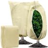 BSFeel Set di 2 cappe Invernali per Piante, 120 x 180 cm, Traspiranti, con Chiusura Lampo, riutilizzabili, per Alberi e arbusti (Beige)