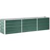 vidaXL Letto Rialzato per Giardino Fioriera Alta Fondo Aperto Cura Piante Fiori Orto Cassetta Vaso Giardinaggio in Acciaio Zincato 240x40x45 cm Verde