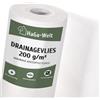 HaGa Drainagevlies 200 g/mq in 2 m di larghezza come drenaggio, tessuto non tessuto per sabbiera, geotessuto, tessuto separatore per giardinaggio e sotto i ciottoli (vendita al metro)