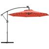 RELAX4LIFE Ombrellone da Giardino 3x3M con 32 Luci LED, Rotazione a 360° e Inclinazione Regolabile, Ombrellone da Balcone per Giardino Terrazzo e Patio (Arancione)