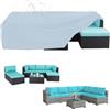 TYPYMY Copertura per Mobili da Giardino, Tessuto 420D Oxford per Coperture per Arredo Esterno Antivento, Copertura Tavolo Esterno Impermeabile, per tavolo da patio rettangolare,200x120x75cm,Grigio