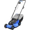 KANWOD RELY ON QUALITY KANWOD Tagliaerba Elettrico, 1200 W, Larghezza di Taglio 32 cm, Cesto Raccoglierba 30 L, Regolazione Altezza Taglio 3 Livelli 30-70 cm, Tosaerba per superfici fino 500 m², 3400 giri/min, Grigio/Blu