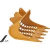 Argerrant Secchio in setaccio in Metallo for Huina 1550/150 / 1592/1593 / 1594 Doppia E e WLTOYS Rc. Benna di smistamento di aggiornamento dell'escavatore (Colore : with Bucket Teeth)