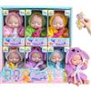 Suxdlan Set di mini bambole realistiche da 6 pezzi 4, 3x2, bambole realistiche posizionabili con morbido accappatoio per bambini dai 3 anni in su, regali di compleanno