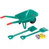 Theo Klein 2752 Set da Giardino con carriola, con Pala, rastrello e Guanti da Lavoro, Anti-UV I Giocattolo per Bambini a Partire dai 3 Anni