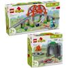 BRICK Flip Lego DUPLO - Set di 2 accessori ferroviari Lego DUPLO con ponte ferroviario e tunnel (10425 e 10426), estensione binario, a partire dai 2 anni in su