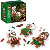 LEGO Decorazioni di pan di zenzero - Set di decorazioni natalizie per bambini, ragazzi e ragazze, dai 6 anni in su, 3 decorazioni in pan di zenzero per albero e casa - Idee