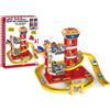 Teorema Giocattoli Teorema - Caserma dei Pompieri Giocattolo per Bambini, 4 Livelli, 7 Veicoli, Luci e Suoni