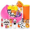 KORAT Pasqualone Sorpresa Bambini Uovo di Pasqua Gigante Tema Animali Kawaii Kit Cancelleria Completo, Set Scuola Animali, Gadget Panda Tigre Leone, Regalo Pasqua