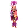 Cave Club Bambola Preistorica Roaralai da 25.4 cm, Capelli Viola, con Dinosauro e Accessori, Giocattolo per Bambini 4+Anni, GNL84