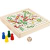 Small Foot Gioco di serpenti e scala to go in legno, 100% certificato FSC, scatola di legno da asporto, art. n. 112211