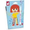 Janod - 10 pennarelli Lavabili con Punta a Pennello - Colori Assortiti - Inchiostro Lavabile - Colorare per Bambini - Hobby creativi e attività manuali - dai 3 Anni - J07411