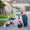 HUOLE Trike 3 en 1 pour Enfants avec Poignée de Poussée Parentale pour 1 à 3 Ans, Garçons, Filles, Tout-Petits, Tricycle, Vélo D'équilibre pour Bébé, Siège et Poignée - Canne Parentale-3-en-1 (rose)
