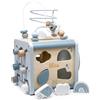 Mainely Personalizzabile cubo attività in Legno Blu - incastri & motricità fine - per Bambini 18+ Mesi - Personalizzato con Nome - Label Label