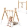 COSTWAY Palestrina Bambini in Legno, Giocattolo a Trapezio Pieghevole Neonati, Montessori Arco da Gioco, per Bambini 3+ Mesi (Bianco)