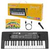 ffalstaff Mini Tastiera Elettronica - Uso Melodica Portatile 37 Tasti con Microfono, Sequencer, Diversi tipi di Alimentazione, con cavo Micro-USB incluso - E-book Suona la Tastiera