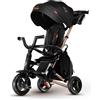 QPLAY Triciclo Evolutivo pieghevole QPLAY Nova Golden Limited Edition 6 in 1 con zaino portaoggetti, fronte strada e fronte mamma, reclinabile, adatto a bambii da 10 a 72 mesi, portata fino a 25 kg